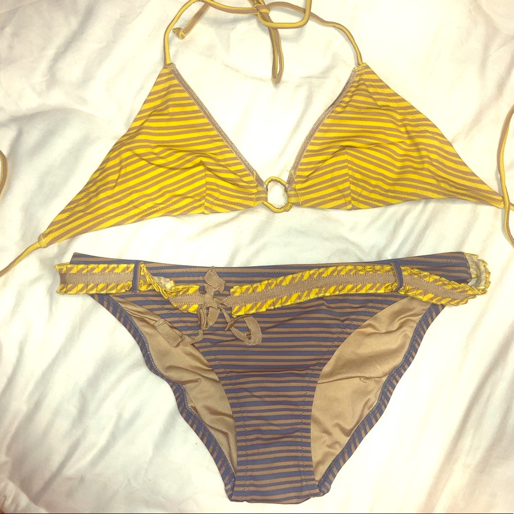 Victoria’s secret yellow striped bikini
